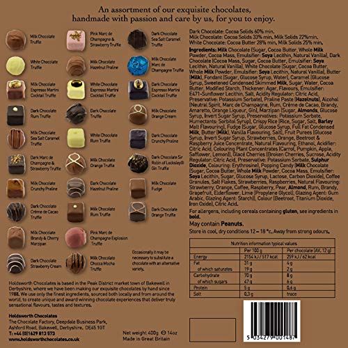 Holdsworth Chocolates Classics - Indulgent Collection an Impressive Assortment of Handmade Truffles Creams, Pralines and Caramels all Coasted with Milk, Dark or White Chocolate