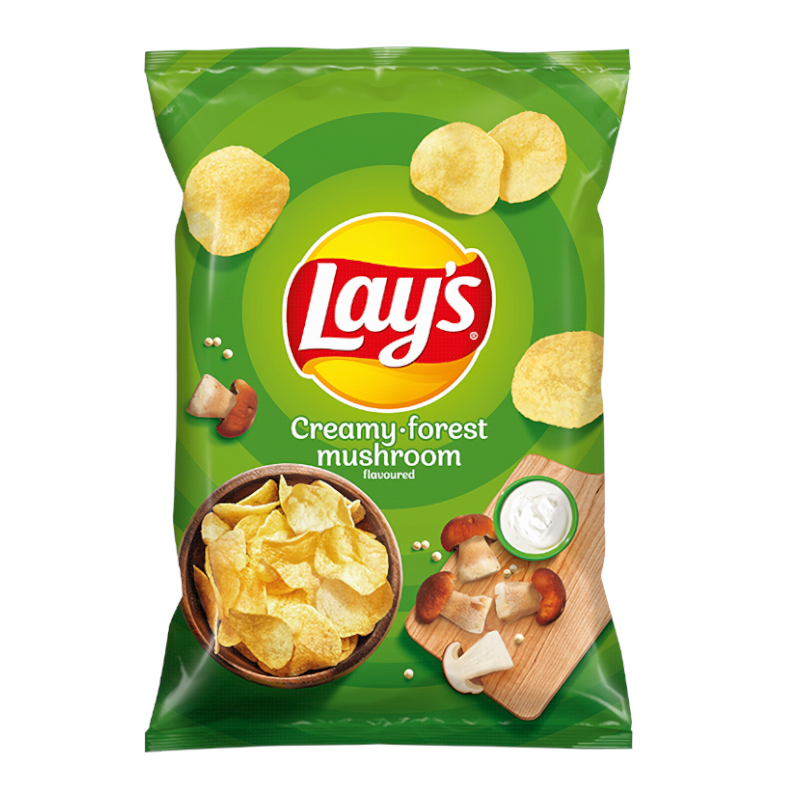 LAY'S MUSHROOM & CREAM POTATO CHIPS (140G)