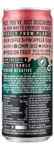 TENZING Natural Energy Drink, Plant Based, Vegan, & Gluten Free Drink, Raspberry & Yuzu