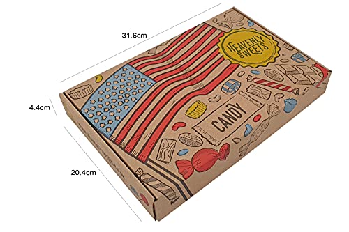 American Sweets Gift Box - USA Sweets and Chocolate Treats, Jolly Rancher Reeses - Gift Box Hamper for Birthday, Valentines Day Gifts for Him Her - Heavenly Sweets
