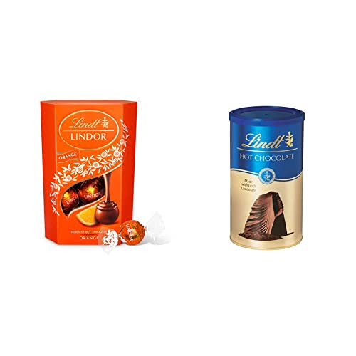 Lindt Lindor Milk Orange Chocolate Truffles Box Chocolate Balls with a Smooth Melting Filling