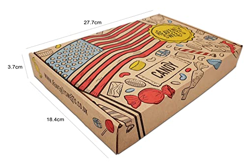 American Sweets Gift Box - American Candy Sweet Box - Sweet Hamper Chocolate Nerds Jelly Belly Reeses Hersheys - Gift Hamper for Children, Adults, Birthday, Valentine Gifts - Heavenly Sweets