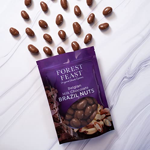 FOREST FEAST Belgian Milk Chocolate Brazil Nuts 700g | Natural Gluten Free Snack Coated in Milk Chocolate, High Protein, Chocolate Covered Brazil Nuts, Whole Brazil Nuts