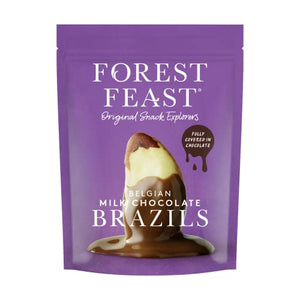 FOREST FEAST Salted Dark Chocolate Almonds 12 x 40g | Dark Chocolate Coated Salted Almonds with Real Belgian Dark Chocolate, Gluten Free High Protein Vegan Snack