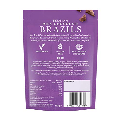 FOREST FEAST Salted Dark Chocolate Almonds 12 x 40g | Dark Chocolate Coated Salted Almonds with Real Belgian Dark Chocolate, Gluten Free High Protein Vegan Snack