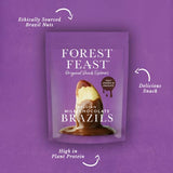 FOREST FEAST Salted Dark Chocolate Almonds 12 x 40g | Dark Chocolate Coated Salted Almonds with Real Belgian Dark Chocolate, Gluten Free High Protein Vegan Snack