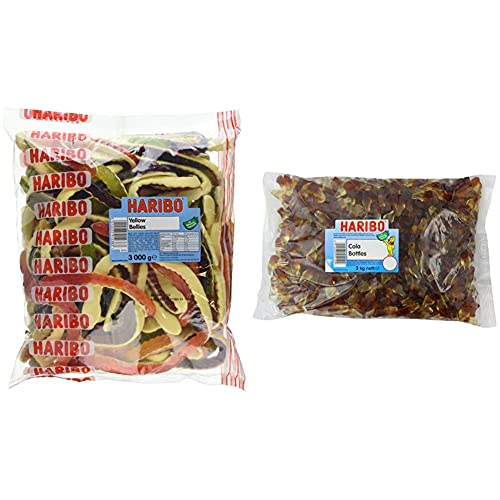 HARIBO Yellow Belly Giant Snakes, Yellow Bellies Bulk Sweets, 3kg