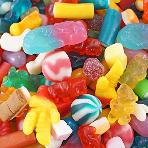 Pick and Mix Sweets Gift Box - Jelly Sweets - 850g Retro Sweets Mixed Pick & Mix Selection Retro Candy Hamper Gift Box, Birthday, Valentines - Heavenly Sweets