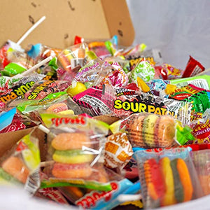 American Sweets Gift Box - 100+ Piece American Party Sweets Box - Birthday, Pinata, Easter, Laffy Taffy, Jolly Rancher Sweets, Sour Patch Kids Candy Hamper - Heavenly Sweets