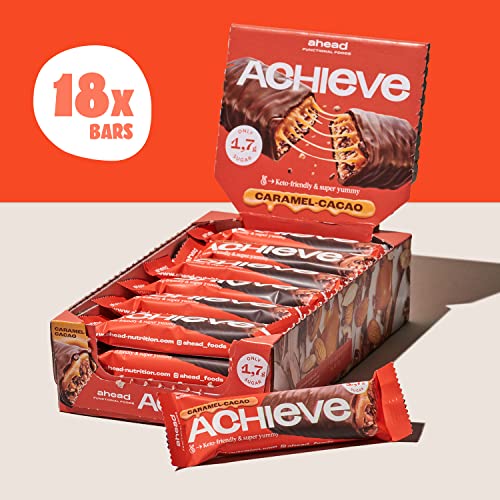 ahead ACHIEVE | Keto Chocolate Bars – 18 x 35g – Coconut Almond – Low Carb Sugar Free – 100% Natural with MCT-Fats – Keto Snacks & Healthy Snacks