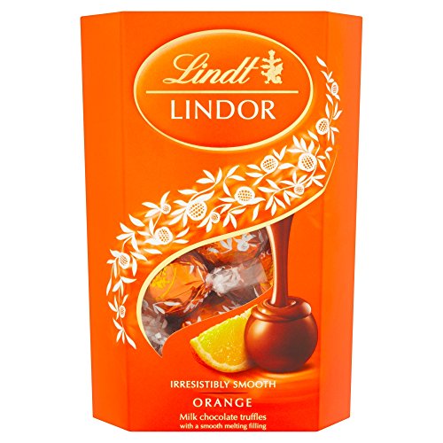 Lindt Lindor Milk Orange Chocolate Truffles Box Chocolate Balls with a Smooth Melting Filling