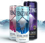 TENZING Natural Energy Drink, Plant Based, Vegan, & Gluten Free Drink, Raspberry & Yuzu