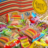 American Sweets Gift Box - 100+ Piece American Party Sweets Box - Birthday, Pinata, Easter, Laffy Taffy, Jolly Rancher Sweets, Sour Patch Kids Candy Hamper - Heavenly Sweets