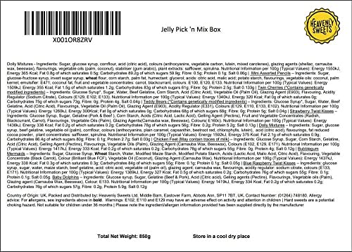 Pick and Mix Sweets Gift Box - Jelly Sweets - 850g Retro Sweets Mixed Pick & Mix Selection Retro Candy Hamper Gift Box, Birthday, Valentines - Heavenly Sweets