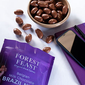 FOREST FEAST Belgian Milk Chocolate Brazil Nuts 700g | Natural Gluten Free Snack Coated in Milk Chocolate, High Protein, Chocolate Covered Brazil Nuts, Whole Brazil Nuts