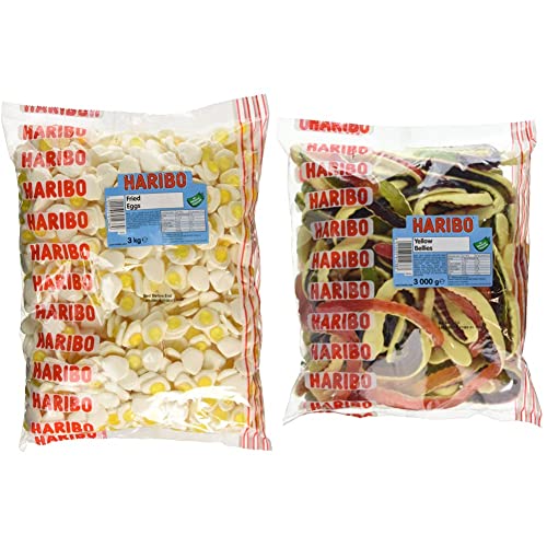 HARIBO Yellow Belly Giant Snakes, Yellow Bellies Bulk Sweets, 3kg