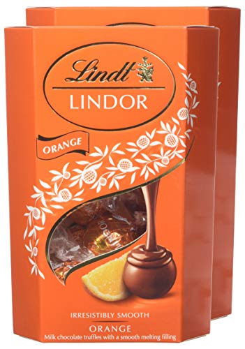 Lindt Lindor Milk Orange Chocolate Truffles Box Chocolate Balls with a Smooth Melting Filling