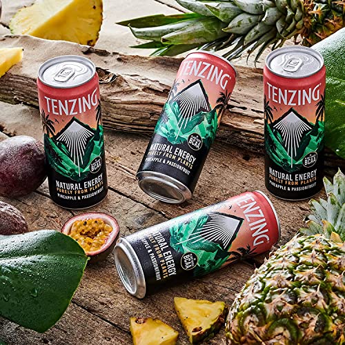TENZING Natural Energy Drink, Plant Based, Vegan, & Gluten Free Drink, Raspberry & Yuzu