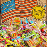 American Sweets Gift Box - 100+ Piece American Party Sweets Box - Birthday, Pinata, Easter, Laffy Taffy, Jolly Rancher Sweets, Sour Patch Kids Candy Hamper - Heavenly Sweets