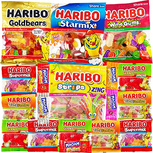 Sweet Hamper Gift Box Set | Mini Sweet Bags Multipack | Party Sweets Birthday, Valentines Day | Tangfastics, Goldbears, Starmix | Heavenly Sweets