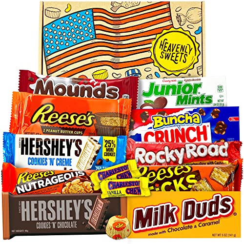 American Chocolate Gift Box Hamper - American Candy Sweets USA Treats Box - Reeses Hershey - Birthday, Chocolate Valentine Gifts for him Her - Heavenly Sweets