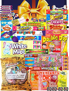 Tasty 80s Retro Sweets Gift Box Hamper: Deluxe Birthday Idea: Perfect Present For Him & Her, Men, Women, Boys, Girls. Gorgeously Packaged Old Fashioned Pick & Mix Selection
